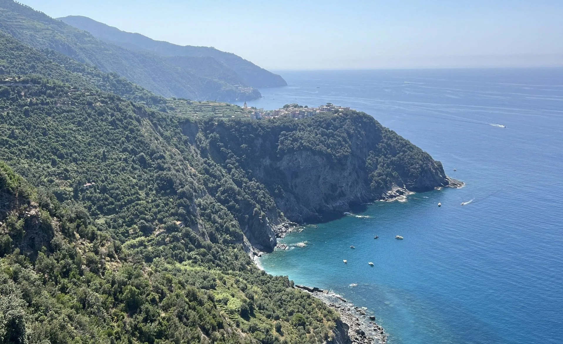 Coastal Cinque terre view on a custom hiking sea towns day trip